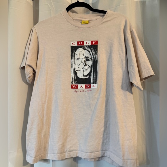 Golf Wang Other - GOLF WANG Graphic Tee Size M Light Pink Cracked Face Print Tyler The Creator